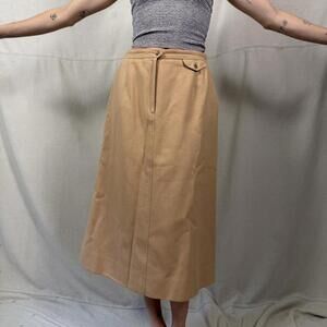 Vintage The Villager Tan Wool Midi Skirt – Union Made